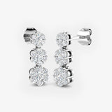 DIAMOND CLUSTER DROP EARRINGS
