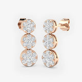 DIAMOND 1.01 CARAT CLUSTER DROP EARRINGS