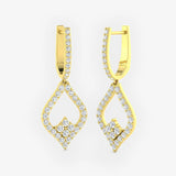 DIAMOND FANCY DROP EARRINGS IN 18K WHITE GOLD