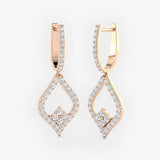 DIAMOND FANCY DROP EARRINGS IN 18K WHITE GOLD
