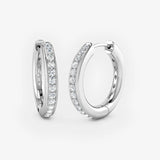 DIAMOND GRAIN SETTING HOOP EARRINGS