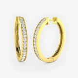 DIAMOND GRAIN SETTING HOOP EARRINGS