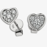 DIAMOND HEART-SHAPED CLUSTER STUD EARRINGS HEERA DIAMONDS