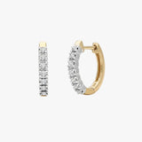 DIAMOND HUGGIE HOOP EARRINGS IN 9K YELLOW GOLD
