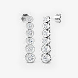 DIAMOND RUB OVER SETTING DROP EARRING