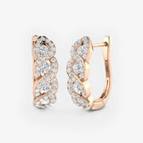 DIAMOND WAVE SETTING HOOP EARRINGS