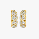 DIAMOND WAVE SETTING HOOP EARRINGS