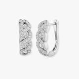 DIAMOND WAVE SETTING HOOP EARRINGS