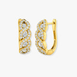 DIAMOND WAVE SETTING HOOP EARRINGS