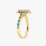 "Delanda" Halo Radiant Cut 4 Carat Diamond Shoulder Engagement Ring