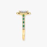 "Delanda" Halo Radiant Cut 4 Carat Diamond Shoulder Engagement Ring