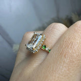 "Delanda" Halo Radiant Cut 4 Carat Diamond Shoulder Engagement Ring HEERA DIAMONDS