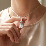 Diamond Cluster Lock Pendant