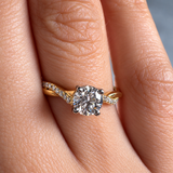 "Imperial" 1 Carat Round Cut Shoulder Lab Grown Diamond Engagement Ring HLR562