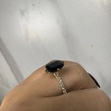 "Dorie" Blue Sapphire 4 Carat Under Halo Diamond Shoulder Gemstone Ring HEERA DIAMONDS