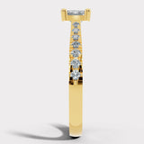 "Dory" Emerald Cut 1.5 Carat Diamond Shoulder Engagement Ring DSEC05 HEERA DIAMONDS