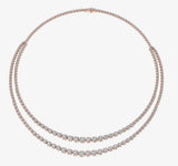 Double Row 15 Carat Round Brilliant Cut Diamond Illusion Set Tennis Necklace NT3DG