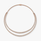 Double Row 15 Carat Round Brilliant Cut Diamond Illusion Set Tennis Necklace NT3DG