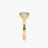 "Dream" 4 Carat Hidden Under Halo Emerald Cut Yellow Gold Engagement Ring UHEC01