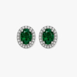 EMERALD HALO STUD EARRINGS