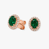 EMERALD HALO STUD EARRINGS
