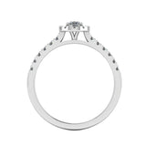 "Echo" Halo Oval Cut Diamond Scallop Set Diamond Shoulder Engagement Ring HAOC07 - HEERA DIAMONDS