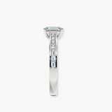 "Elara" 1 Carat Emerald Cut Diamond Horizontal Baguette Diamond Shoulder DSEC02