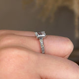 "Elara" Emerald Cut Diamond Horizontal Baguette Diamond Shoulder DSEC02 - HEERA DIAMONDS