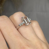 "Elarion" Pink 2.3 Carat Emerald Cut Trilogy Lab Grown Diamond Engagement Ring HLD1113 HEERA DIAMONDS
