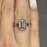 "Elarion" Pink 2.3 Carat Emerald Cut Trilogy Lab Grown Diamond Engagement Ring HLD1113 HEERA DIAMONDS