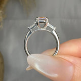 "Elarion" Pink 2.3 Carat Emerald Cut Trilogy Lab Grown Diamond Engagement Ring HLD1113 HEERA DIAMONDS