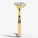 "Eli" 5 Carat Three stone Pear Shape Diamond Trilogy Matching Bridal Set Engagement Ring HEERA DIAMONDS