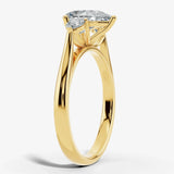 "Eli" 5 Carat Three stone Pear Shape Diamond Trilogy Matching Bridal Set Engagement Ring HEERA DIAMONDS