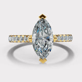 "Elin" 1 carat Marquise Cut Diamond Grain Set Diamond Band Engagement Ring DSMC04