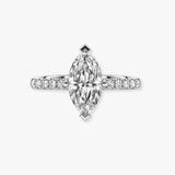 "Elin" 1 carat Marquise Cut Diamond Grain Set Diamond Band Engagement Ring DSMC04