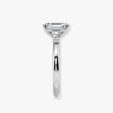 "Elise" 1 Carat Three Stone Emerald Cut Diamond with Tapered Baguette Sides Trilogy Engagement Ring 3SEC50