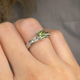 "Elix" Green 1.3 Carat Princess Cut Diamond Shoulder Engagement Ring HM780 HEERA DIAMONDS