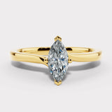 "Elle" 1 Carat Solitaire Twist Marquise Cut Diamond Engagement Ring SSMC06