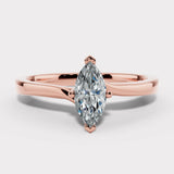 "Elle" 1 Carat Solitaire Twist Marquise Cut Diamond Engagement Ring SSMC06