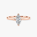 "Elle" 1 Carat Solitaire Twist Marquise Cut Diamond Engagement Ring SSMC06