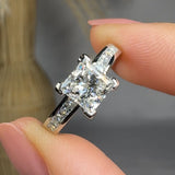 "Elric" 1.28 Carat Princess Cut Natural Diamond Shoulder Engagement Ring RAM1260R