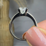 "Elric" 1.28 Carat Princess Cut Natural Diamond Shoulder Engagement Ring RAM1260R