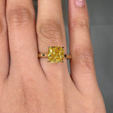 "Elthara" Yellow 3.07 Carat Cushion Cut Solitaire Lab Grown Diamond Engagement Ring HLR441 HEERA DIAMONDS