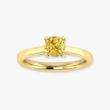 "Elthara" Yellow 3.07 Carat Cushion Cut Solitaire Lab Grown Diamond Engagement Ring HLR441