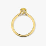 "Elthara" Yellow 3.07 Carat Cushion Cut Solitaire Lab Grown Diamond Engagement Ring HLR441
