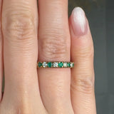 "Elv" Emerald Green 0.6 Carat Natural Diamond Half Eternity Ring HR1774 HEERA DIAMONDS