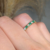 "Elv" Emerald Green 0.6 Carat Natural Diamond Half Eternity Ring HR1774 HEERA DIAMONDS
