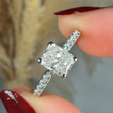 "Elyraea" 0.71 Carat Radiant Cut Natural Diamond Shoulder Engagement Ring HR1947