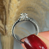 "Elyraea" 0.71 Carat Radiant Cut Natural Diamond Shoulder Engagement Ring HR1947
