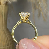 "Elyssia" 3.02 Carat Oval Cut Lab Grown Diamond Shoulder Engagement Ring HLR459